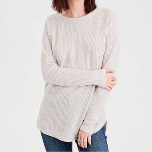 American Eagle Soft and Sexy Plush Beige Sweater